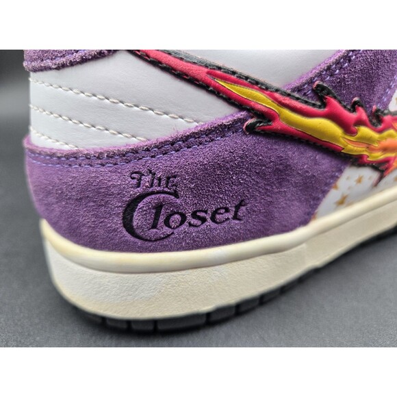 Death Dreams x The Closet Shoes Mens 8 SB Dunk Low White Purple Suede TSE 1-300 - Picture 9 of 15